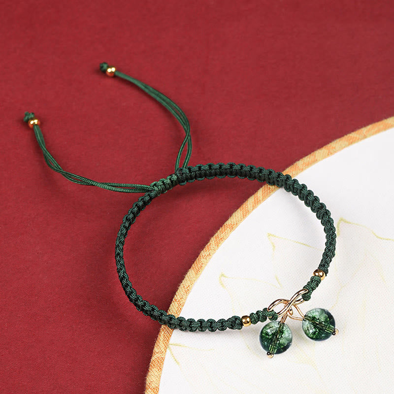 Nimara Ritual Natural Strawberry Quartz Amethyst Green Phantom Bead Positive Bracelet