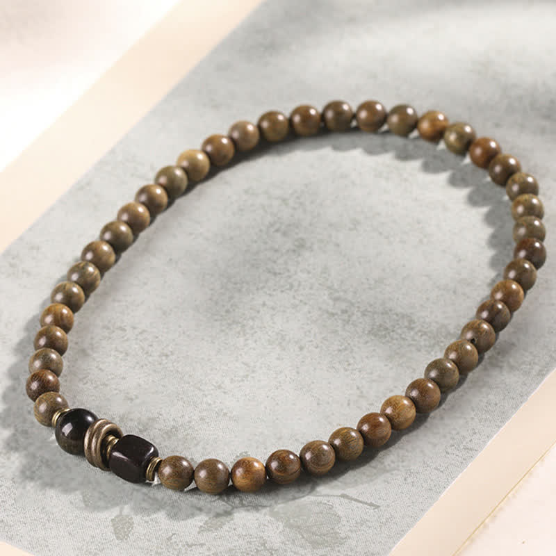 Nimara Ritual Tibetan Green Sandalwood Crystal Soothing Peace Bracelet