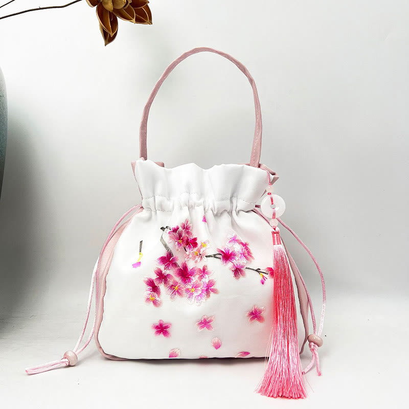 Nimara Ritual Suzhou Embroidery Rabbit Lotus Epiphyllum Peony Magnolia Silk Tote Crossbody Bag Shoulder Bag Handbag