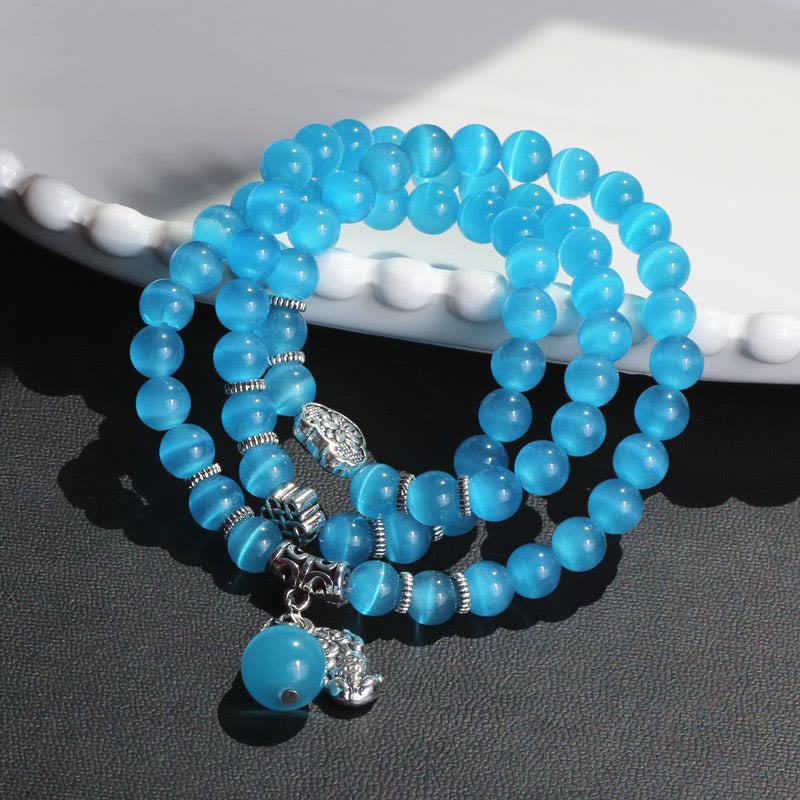 Nimara Ritual Cat Eye PiXiu Support Triple Wrap Bracelet