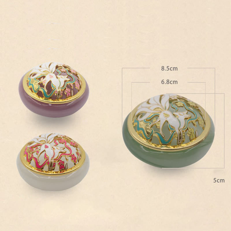 Nimara Ritual Nine Tailed Fox Liuli Crystal Healing Meditation Incense Burner