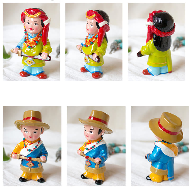 Nimara Ritual Hand Painted Tibetan Figures Creative Home Office Car Decoration Ornament