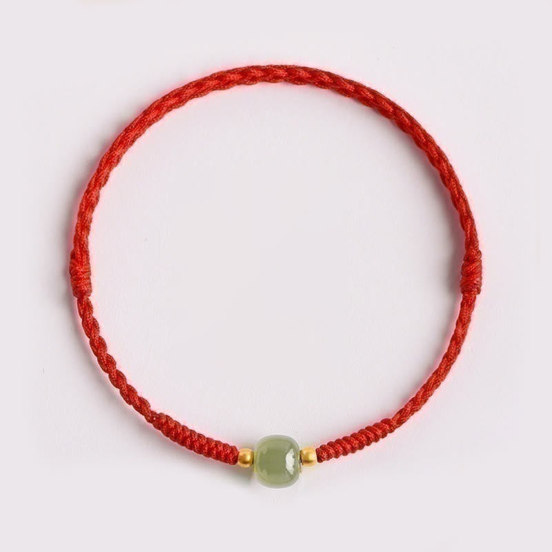 Nimara Ritual Handmade Jade Lucky Bead Prosperity Braided Bracelet