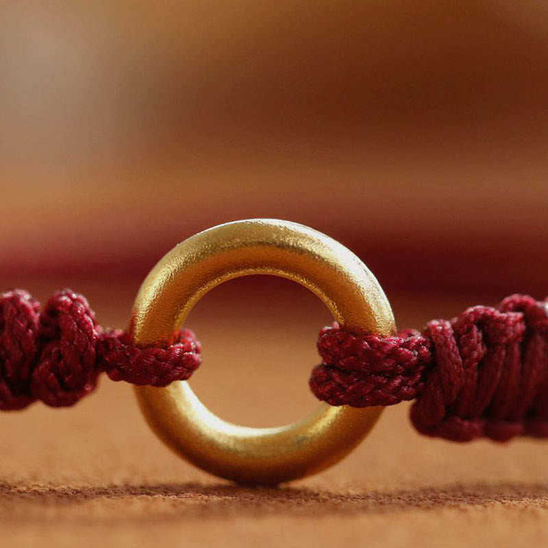 Nimara Ritual Alloy Peace Buckle Luck Red String Bracelet