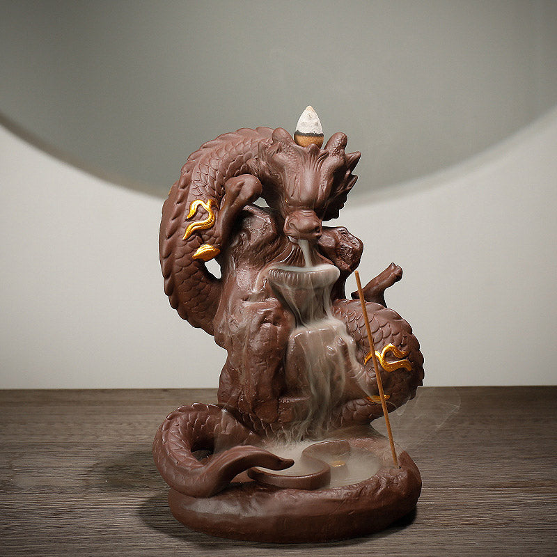 Nimara Ritual Tibetan Dragon Protection Incense Burner Decoration