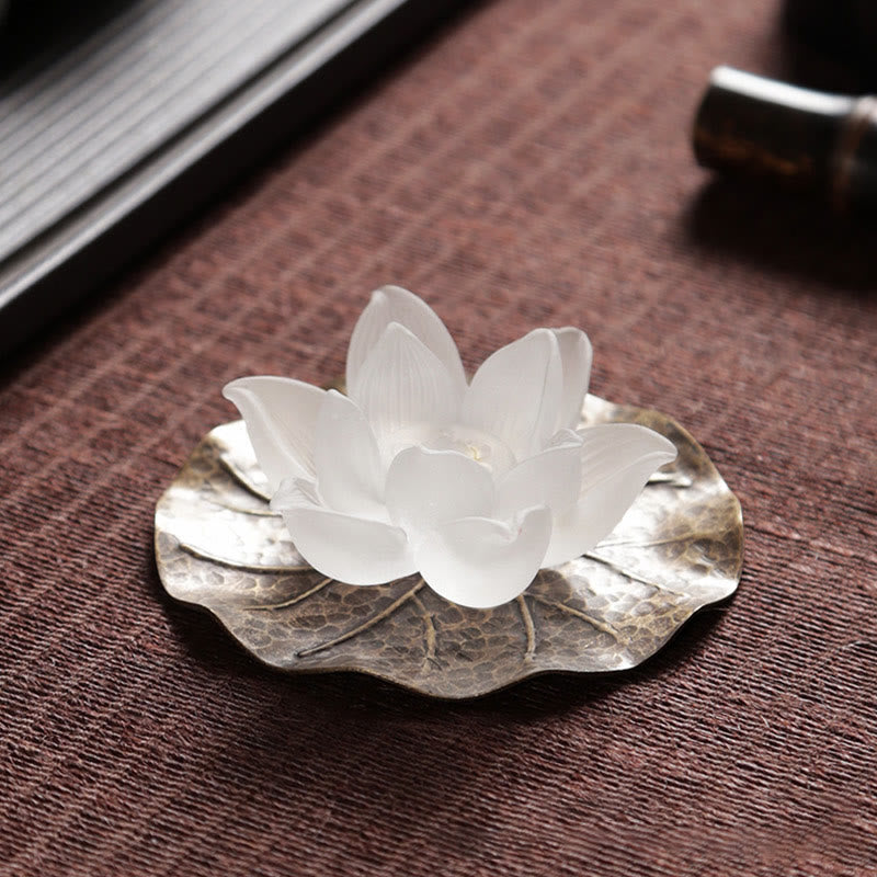 Nimara Ritual Mini Lotus Liuli Crystal Healing Meditation Stick Incense Burner