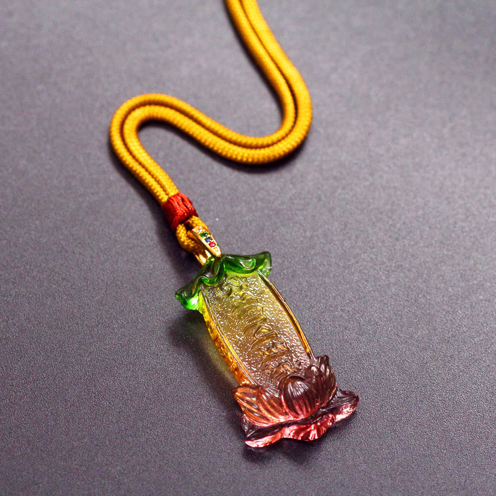 Nimara Ritual Buddha Liuli Lotus Six Character Om Mani Padme Hum Peace Necklace