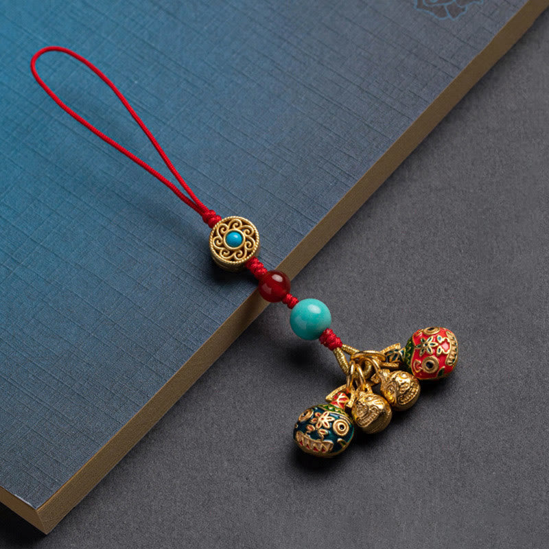 Nimara Ritual Gold Swallowing Beast Family Luck Car Key Chain Phone Hanging Decoration