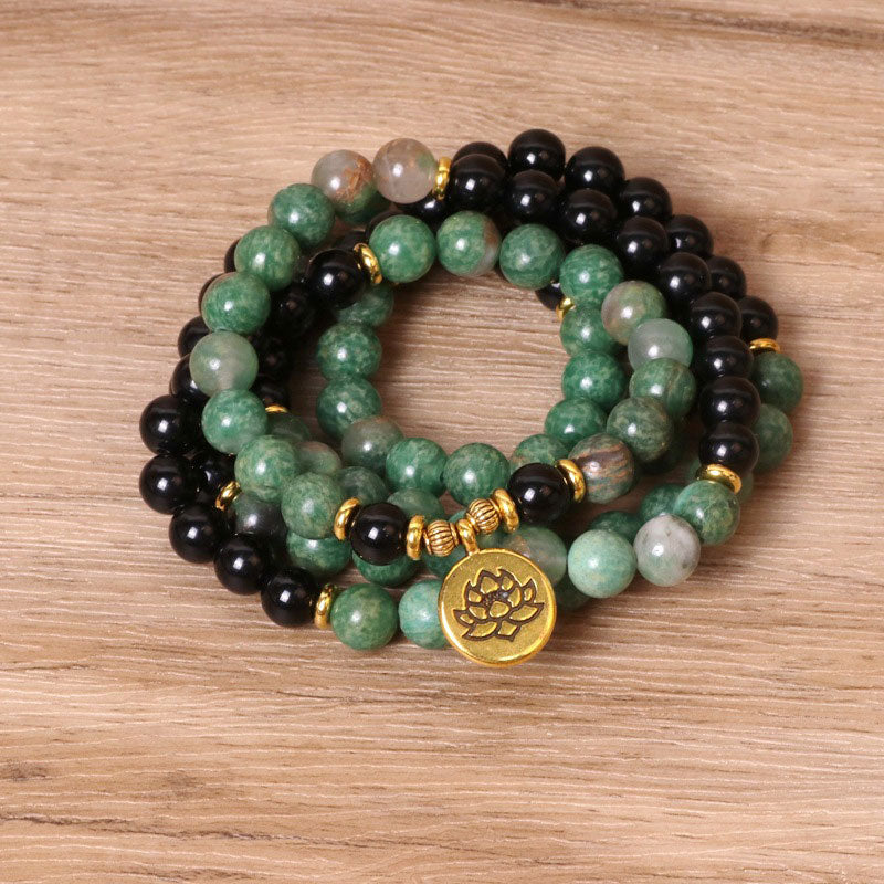 Nimara Ritual 108 Beads Natural Agate Mala Healing Bracelet