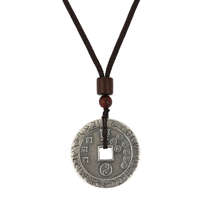 Nimara Ritual Bagua Yin Yang Copper Coin Star Balance Energy Necklace Pendant