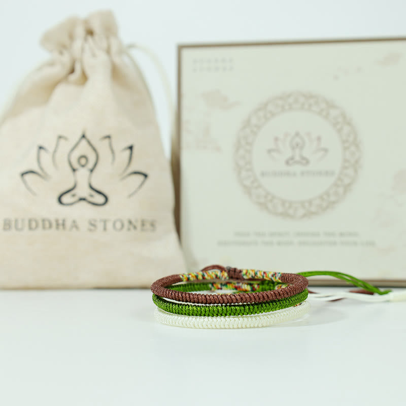 Nimara Ritual 3Pcs Tibetan Handmade Multicolored Luck King Kong Knot Auspiciousness Bracelet