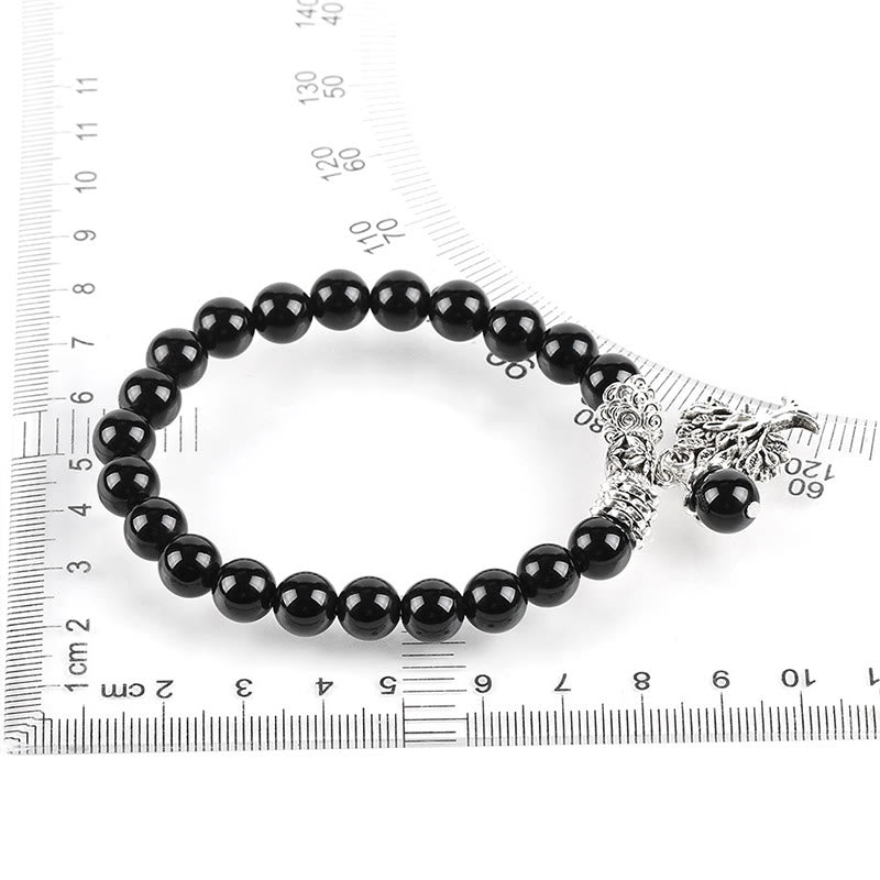 Nimara Ritual Natural Gemstone Tree of Life Lucky Charm Stretch Bracelet