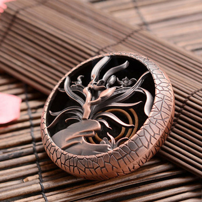 Nimara Ritual Plum Flower Orchid Chrysanthemum Pattern Peace Incense Burner Decoration