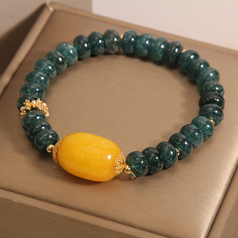 Nimara Ritual Green Jade Abacus Beads Topaz Luck Bracelet