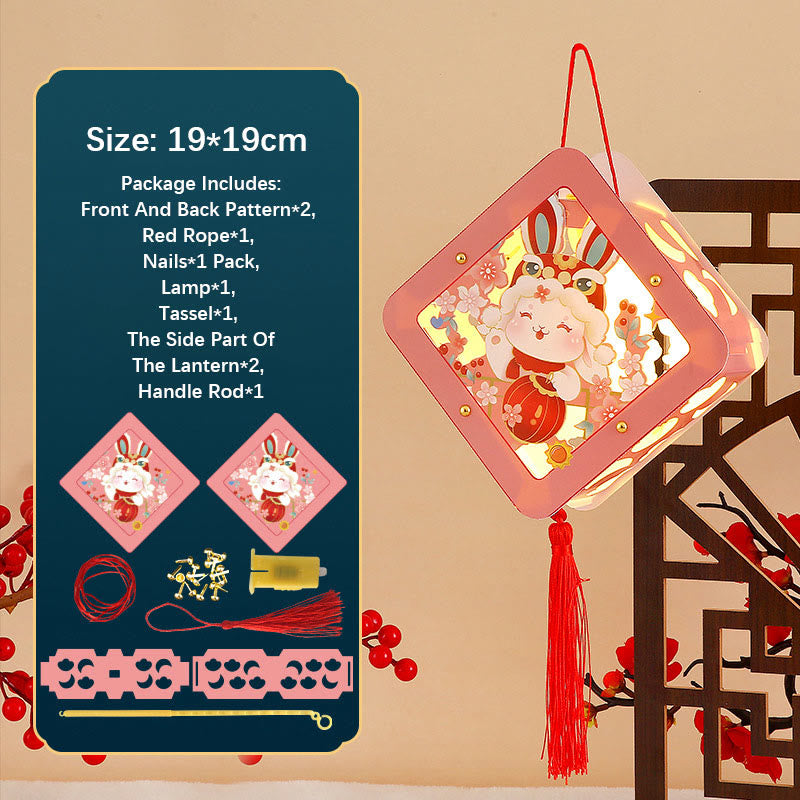 Nimara Ritual DIY Good Luck Cute Rabbit Paper Lantern Lamp Mid-Autumn Festival Lantern Decoration