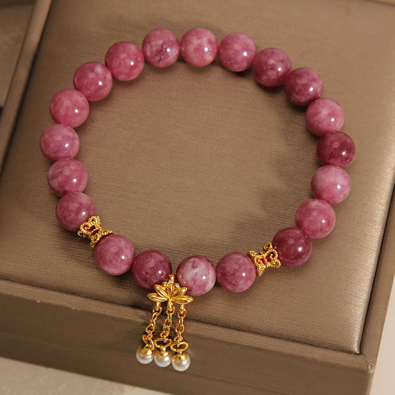 Nimara Ritual Pink Tourmaline Lotus Flower Positive Bracelet