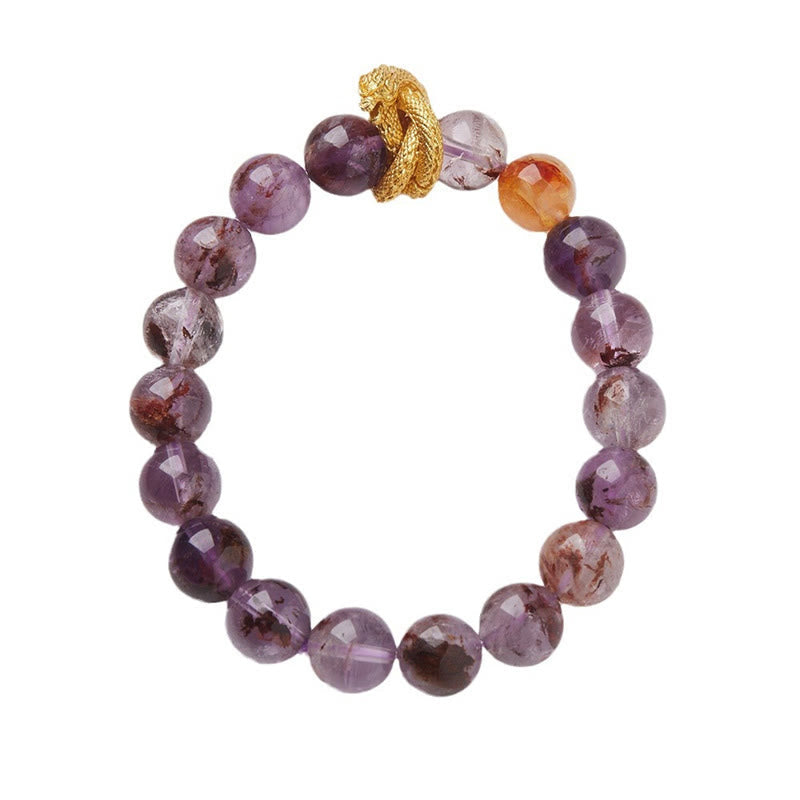 Nimara Ritual Purple Phantom Copper Gold-plated Dragon Wisdom Bracelet