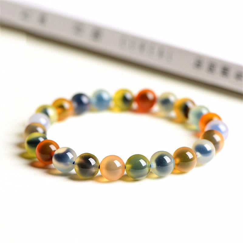 Nimara Ritual Natural Colorful Candy Agate Harmony Strength Bead Bracelet