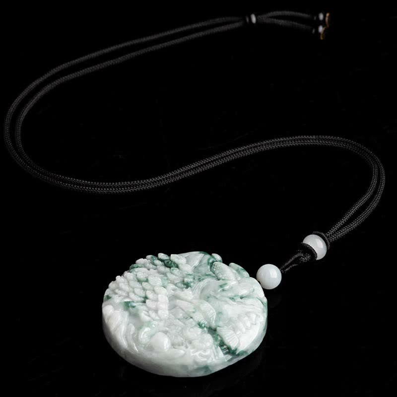 Nimara Ritual Mountain Landscape Jade Abundance String Necklace