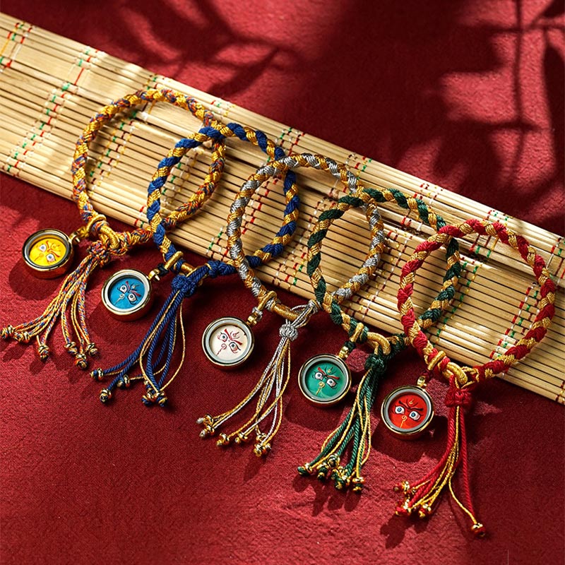 Nimara Ritual Handmade Tibetan Five God Of Wealth Dragon Scale Rope Luck Braid Bracelet