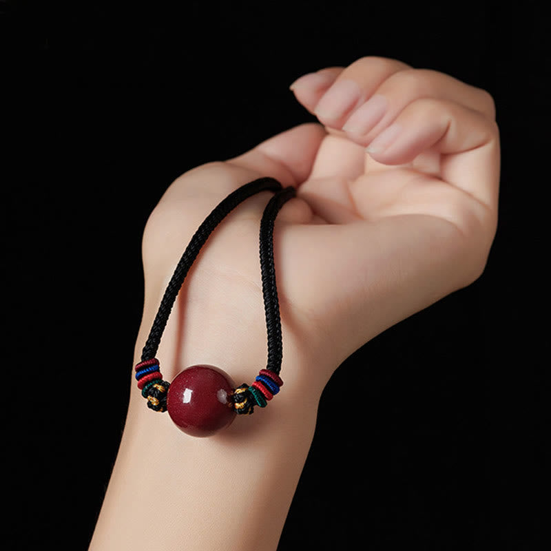 Nimara Ritual Cinnabar Bead Blessing String Necklace Pendant