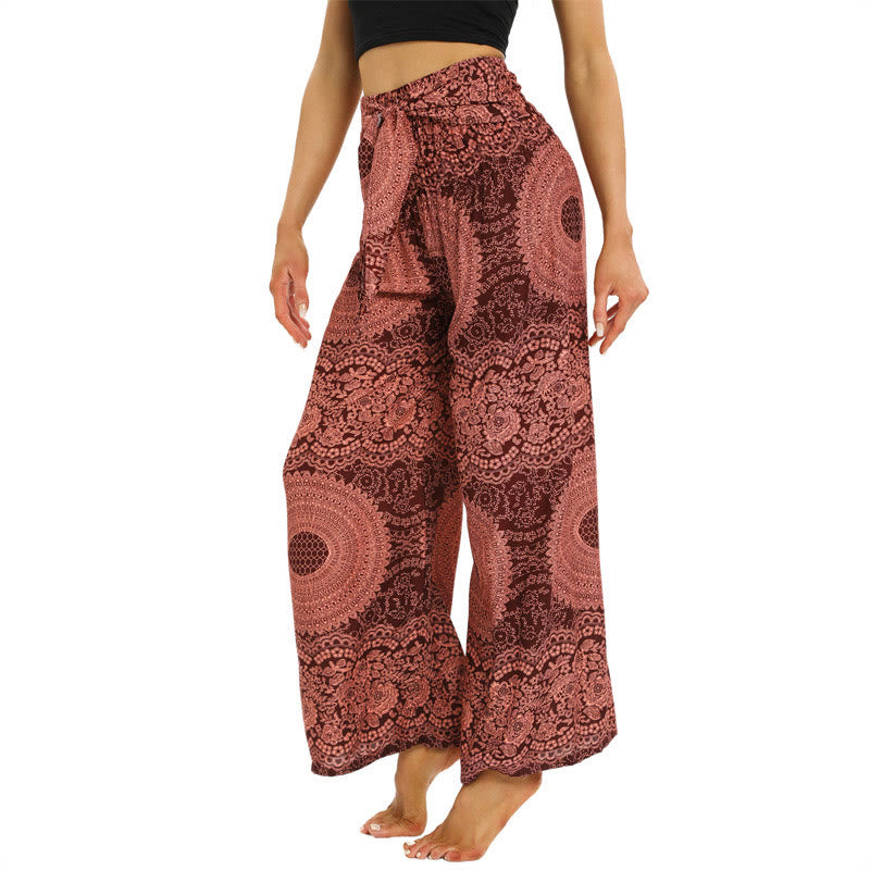 Nimara Ritual Boho Lace-up Wide Leg Pants Women's Yoga Pants