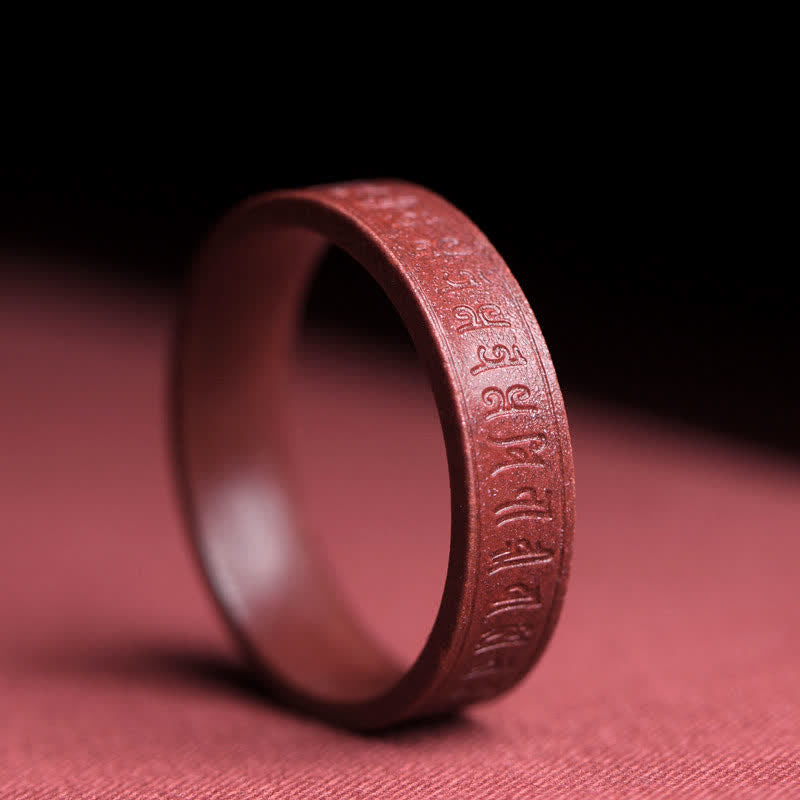 Nimara Ritual Cinnabar Om Mani Padme Hum Auspicious Clouds Blessing Ring