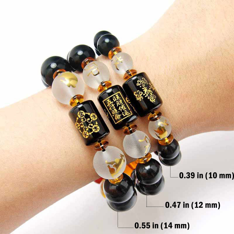 Nimara Ritual Chinese Zodiac Feng Shui Obsidian Five-Element Wealth Porsperity Bracelet