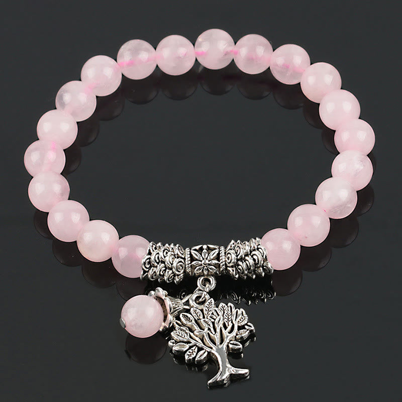 Nimara Ritual Natural Gemstone Tree of Life Lucky Charm Stretch Bracelet