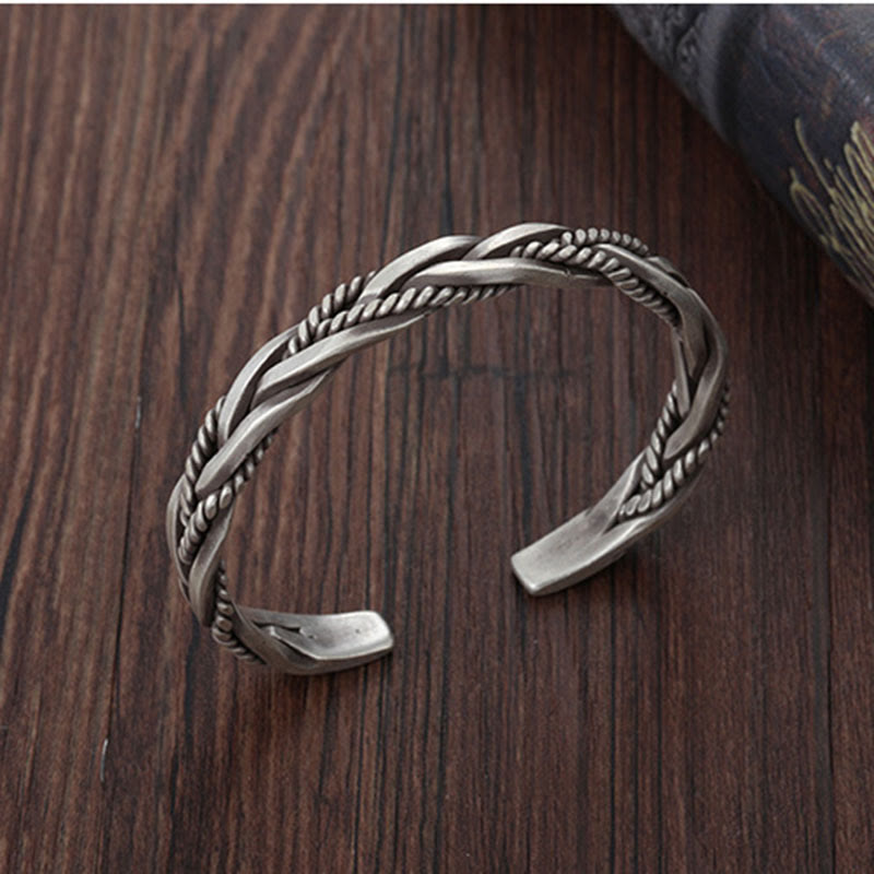 Balance Energy Retro Twisted Design Cuff Bracelet Bangle