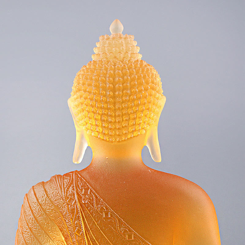 Nimara Ritual Buddha Handmade Figurine Liuli Art Piece Serenity Statue Home Offering Decoration