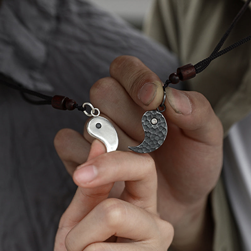 Nimara Ritual 990 Sterling Silver Yin Yang Balance Harmony Necklace Pendant