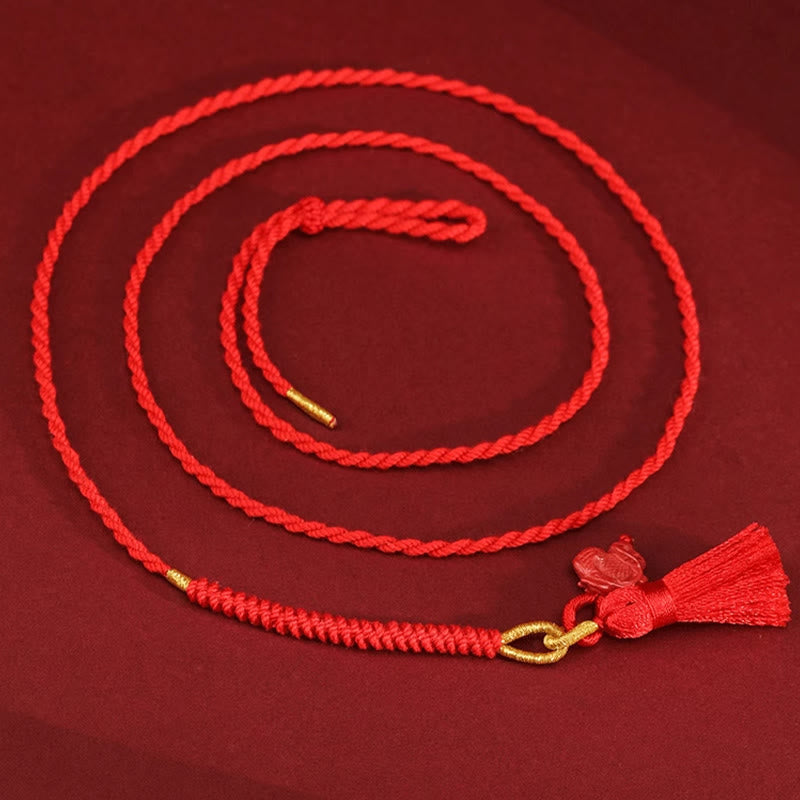 Nimara Ritual Natural Cinnabar Dragon Blessing Red String Belly Chain