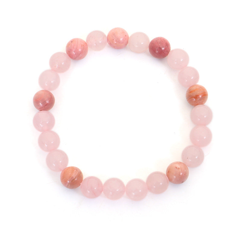 Nimara Ritual 108 Mala Beads Pink Crystal Love Tassel Bracelet