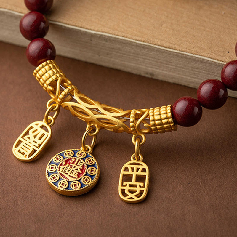 Nimara Ritual Natural Cinnabar Wish Ruyi Peace Blessing Car Hanging Decoration