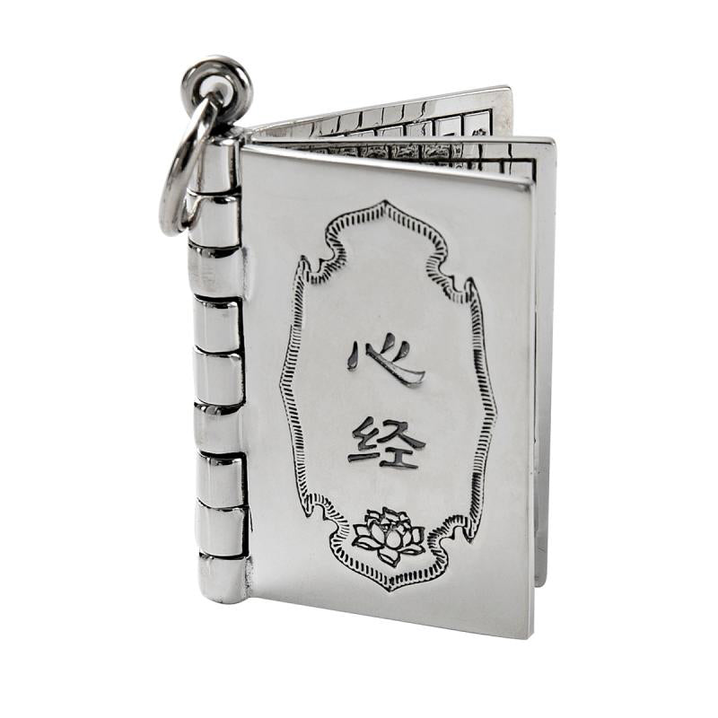 Nimara Ritual 990 Sterling Silver Heart Sutra Great Compassion Shurangama Mantra Lotus Vajra Peace Necklace Pendant
