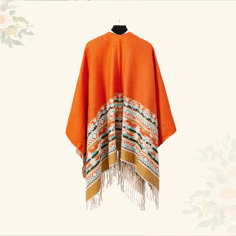Nimara Ritual Tibetan Shawl Colorful Geometry Winter Cozy Travel Scarf Wrap