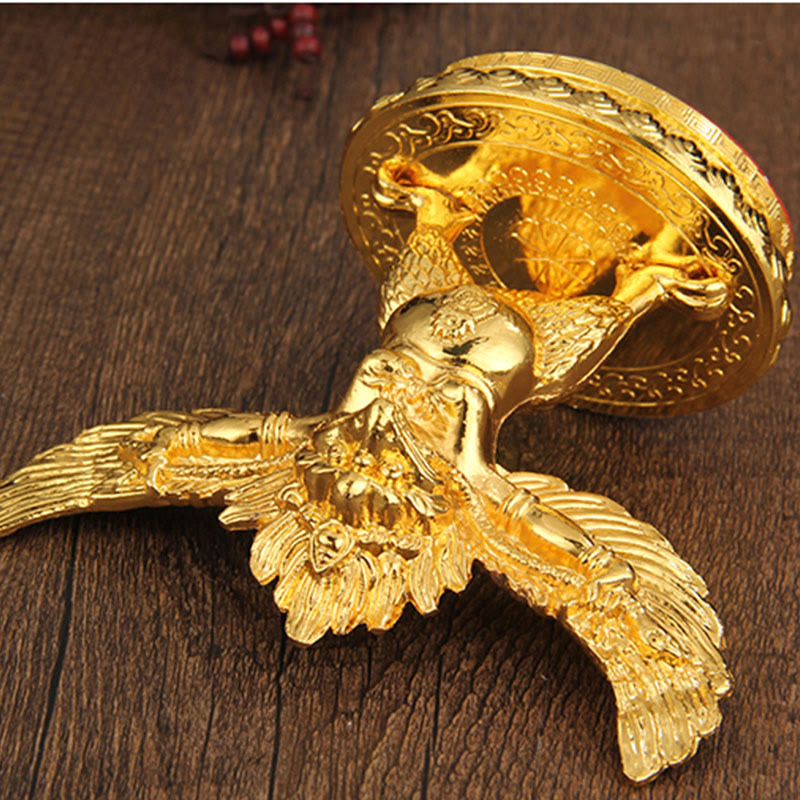 Nimara Ritual Tibetan Gold Garuda Bird Alloy Protection Home Decoration