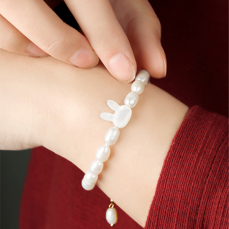 Nimara Ritual Natural Pearl Cute Rabbit Sincerity Bracelet
