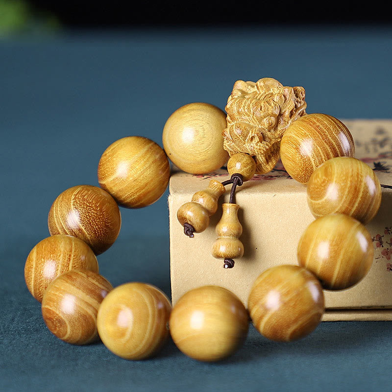 Maintain Healing Energy Rosewood Dragon Carved Protection Bracelet
