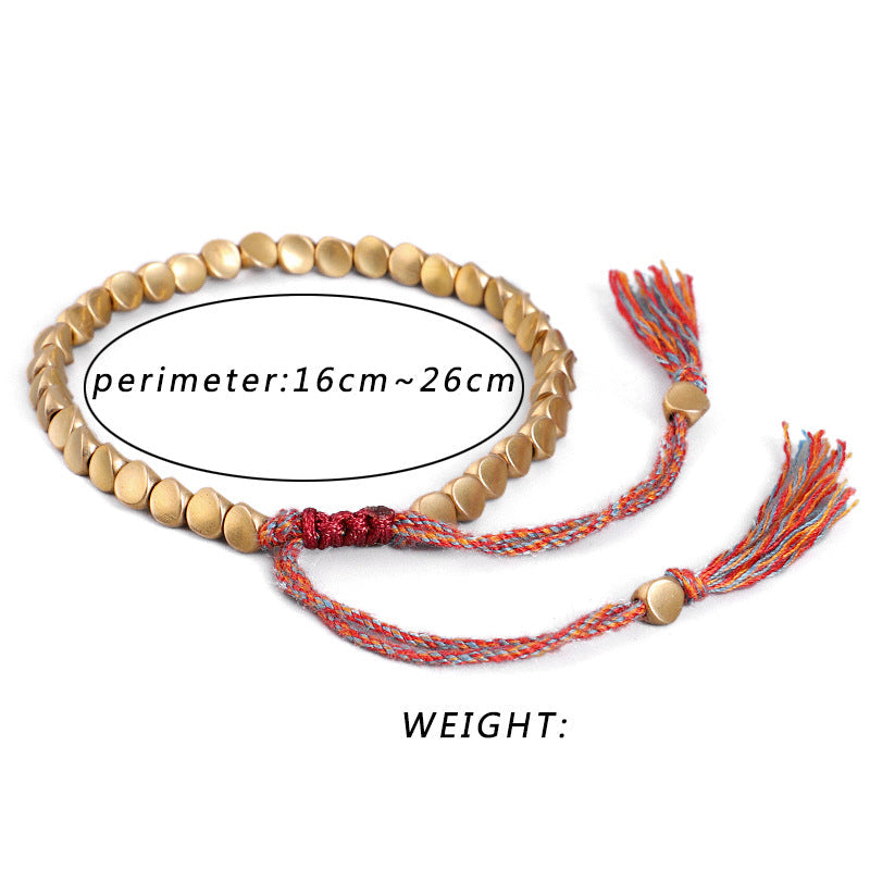 Nimara Ritual Tibetan Copper Beads Healing Luck Bracelet