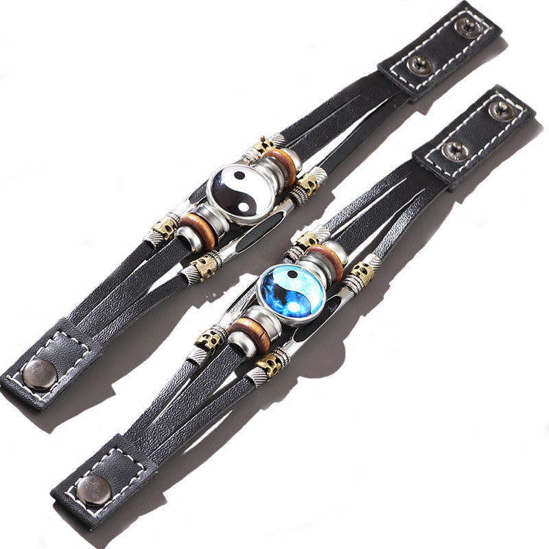 Nimara Ritual Yin Yang Leather Balance Bracelet