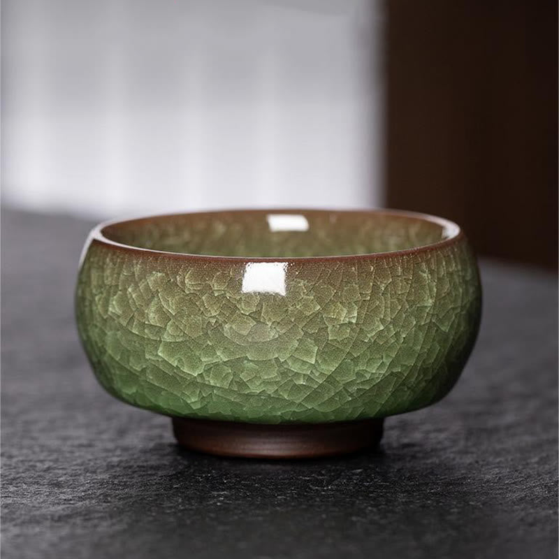 Nimara Ritual Chinese Green Ice Crack Design Jianzhan Kiln Change Porcelain Teacup Kung Fu Tea Cup