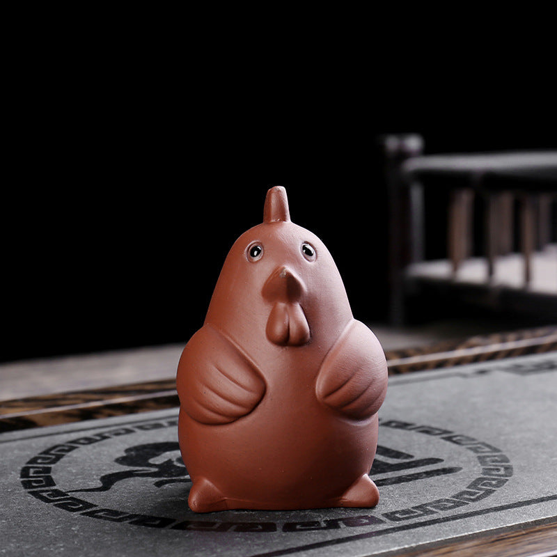 Nimara Ritual Chinese Zodiac Purple Clay Wealth Ceramic Tea Pet Home Figurine Decoration