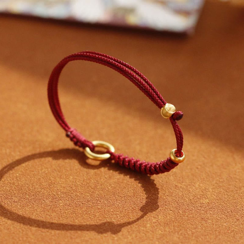 Nimara Ritual Alloy Peace Buckle Luck Red String Bracelet