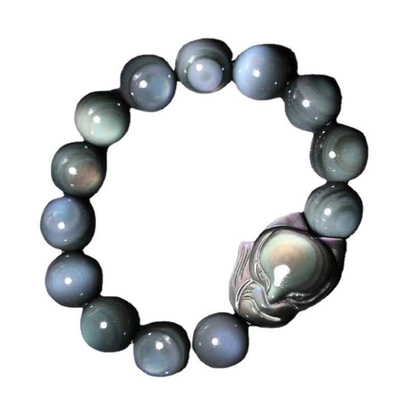Nimara Ritual Rainbow Obsidian Fox Healing Positive Bracelet