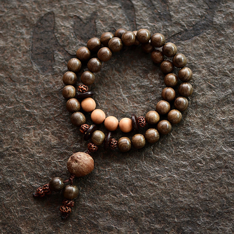 Nimara Ritual Tibetan Sandalwood Protection Charm Mala Bracelet