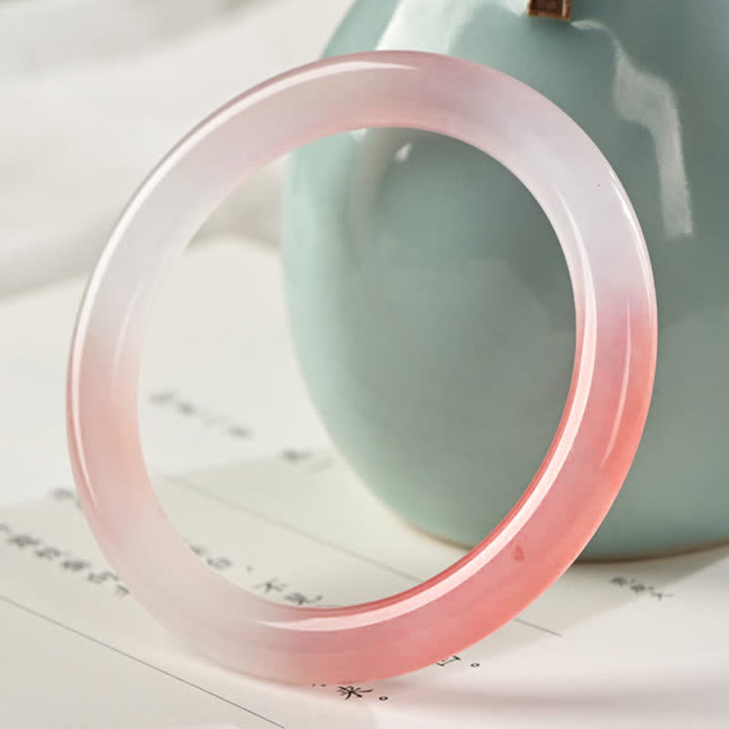 Nimara Ritual Pink Golden Silk Jade Wealth Bracelet Bangle