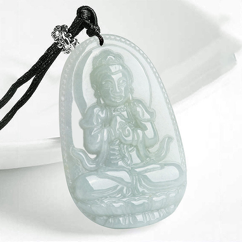 Nimara Ritual Chinese Zodiac Natal Buddha Jade Wealth Prosperity Necklace Pendant