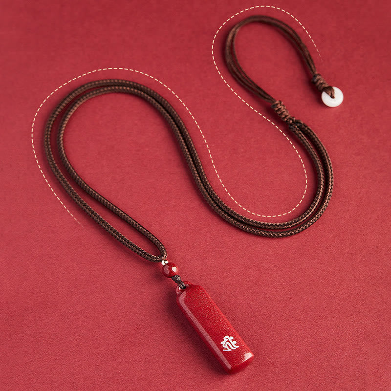 Nimara Ritual Chinese Zodiac Natal Buddha Cinnabar Amulet Protection String Necklace Pendant